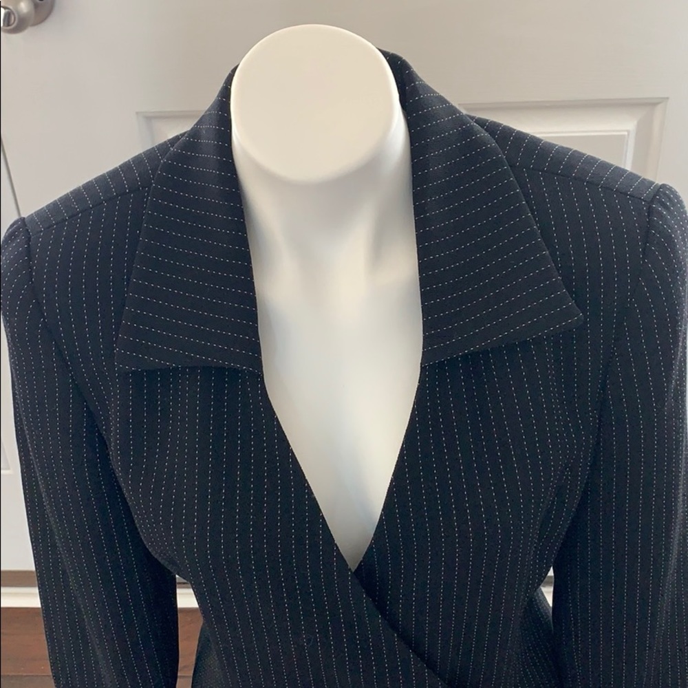 NWT Vintage Dana Buchman Black Pinstripe Jacket - Picture 3 of 6